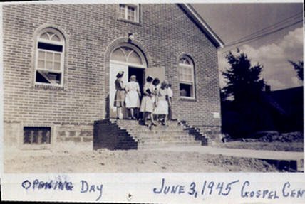 Gospel Center opening day 1945 Gospel Center opening day 1945